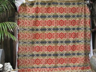 Antique Jacquard Coverlet Churches On The Edge No Date Or Maker 4 Colors