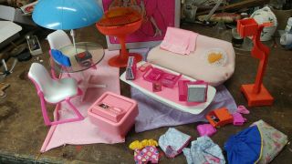 Vintage Barbie Furniture Patio Table Chairs Barbecue Grill Sofa Coffee Table,