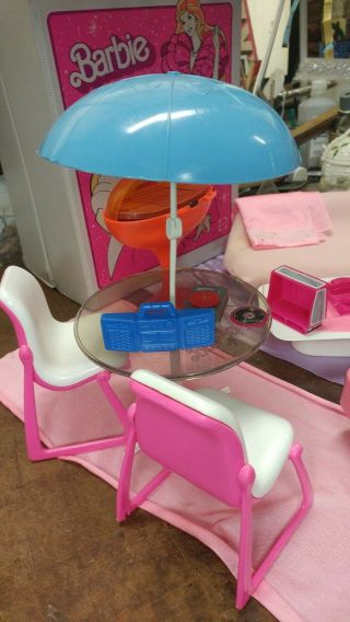 Vintage Barbie Furniture patio table chairs barbecue grill sofa coffee table, 2