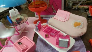 Vintage Barbie Furniture patio table chairs barbecue grill sofa coffee table, 3