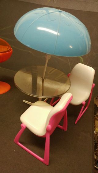 Vintage Barbie Furniture patio table chairs barbecue grill sofa coffee table, 4
