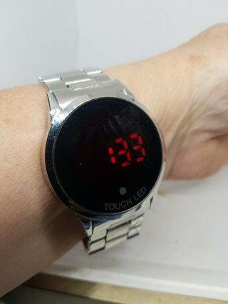 Vintage Red Led Digital Touch Screen Watch Red Face