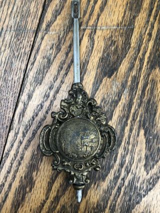Antique Fancy American Kitchen Shelf Or Mantle Clock Pendulum 12