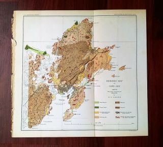 1887 Geological Map Of Cape Ann Massachusetts Milk Thatchers Island N.  S.  Shaler