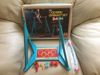 Vintage 1974 Mattel Barbie And Pj Doll Olympic Gymnast Set Box 7240