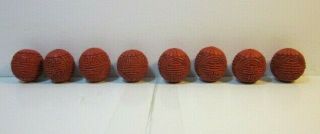 8 Carved Cinnabar Chinese Beads - Large & Vintage - Antique