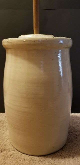Antique Red Wing Stoneware 4 Gallon Hand Thrown Crock Butter Churn Age 1900 - 1940 4