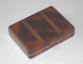 Quality Art Deco 1930s French Faux Tortoise Shell Powder Compact With Comb