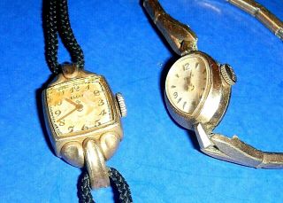 Vintage Elgin 10k Rolled Gold Plate Ladies Watches - Non -