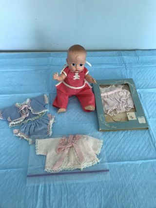 Vintage Vogue 8 " Ginnette (ginny) Baby Doll With Painted Eyes And Clothing