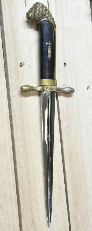 RARE Italian Fascist MVSN Poniard Dagger Lions Head Model COD 132 7