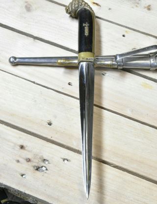 RARE Italian Fascist MVSN Poniard Dagger Lions Head Model COD 132 8
