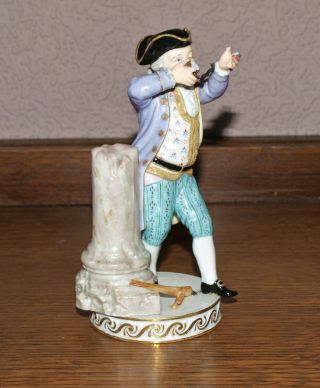 Antique Meissen Porcelain Young Man With Gun Figurine No.  F33,