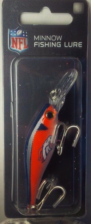 Nfl Denver Broncos Minnow Crankbait Fishing Lure Fathers Day Gift Licensed