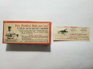 Antique Empty Box & Flyer Only Heddon Crazy Crawler 2120 Fish Lure