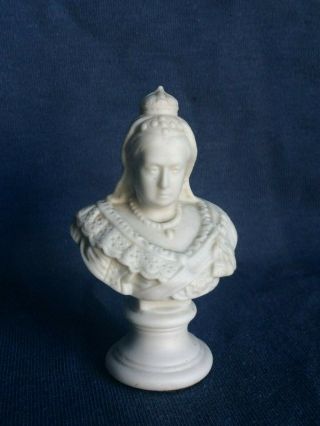 Antique Queen Victoria Porcelain Parian Bust Miniature Figure