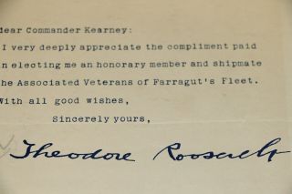 Authentic Autograph By United States President Theodore Roosevelt 1908