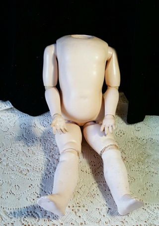 15 " Vtg.  Composition Doll Body - 10 Moving Joints - For Antique Bisque Doll Head - Nic