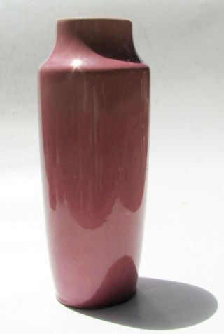 Antique 1933 Broadmoor Art Pottery Colorado Springs Pink Vase Signed P.  H.  Genter
