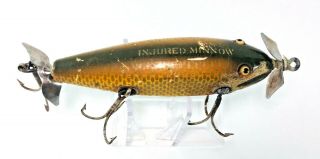 Injuried Minnow Fishing Lure Creek Chub Bait Company Golden Shiner 5 " Vintage