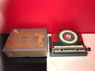 Antique Vintage Mini Tin Toy Simplex Typewriter Model B Box