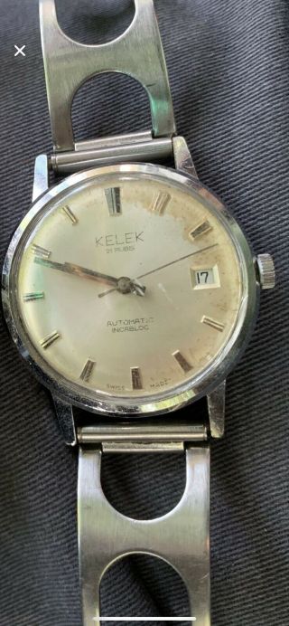 Vintage Kelek Automatic By Breitling Watch 21 Jewels Incabloc Movt Eta Cal.  2472