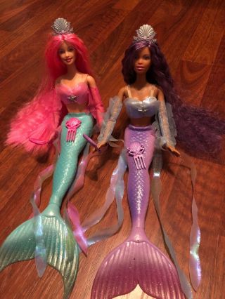 Barbie Mermaid Fantasy 2002 Dolls Christie And Barbie Vintage With Htf Sleeves