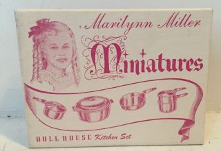 Set Of 5 Marilynn Miller Miniature Doll House Kitchen Set Vintage Box Pots Pans