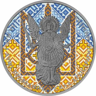 2015 Ukraine 1 Hryvnia Archangel Michael Ukraine Tryzub 1 Oz Antique Silver Coin