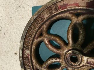 Antique Van Berkel ' s U.  S.  Slicing Machine Hand Crank Flywheel PART 3