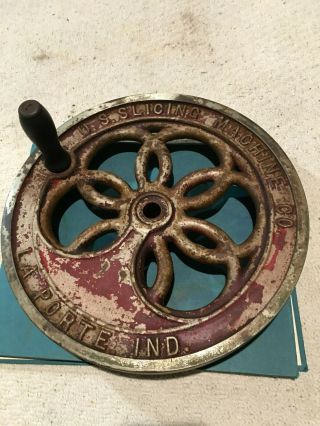 Antique Van Berkel ' s U.  S.  Slicing Machine Hand Crank Flywheel PART 8