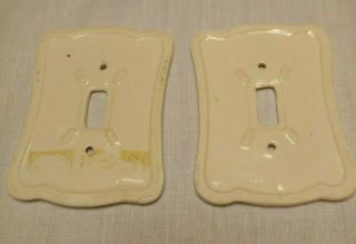 Vintage Ceramic Single Light Switch Plate Covers (Set of 2) 2