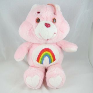Kenner Care Bear Vintage Cheer Bear Plush Rainbow Stuffed Toy 1983 Pink 13 "