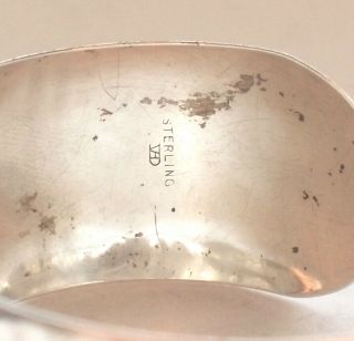 Stunning Thick Big Antique 925 Sterling Silver Bangle Engraved Retro Flower 17g 5