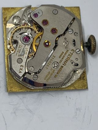Eterna Vintage Watch Movement 17 Jewel With Dial And Hands Ticking F2203 2