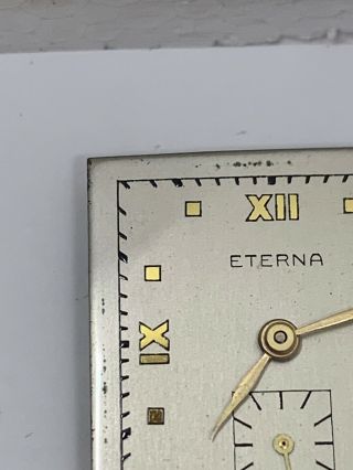 Eterna Vintage Watch Movement 17 Jewel With Dial And Hands Ticking F2203 3