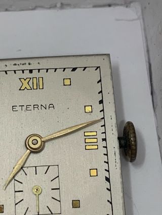 Eterna Vintage Watch Movement 17 Jewel With Dial And Hands Ticking F2203 4