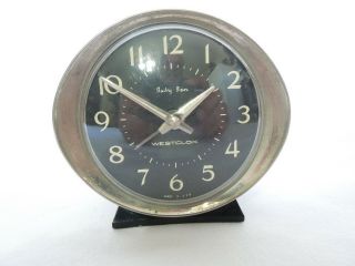Vintage Westclox Baby Ben Alarm Clock Wind - Up Black Model 58056 Usa