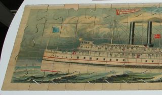 Antique 1889 Worcester Steamship Puzzle by McLoughlin Bro ' s York w Box 2