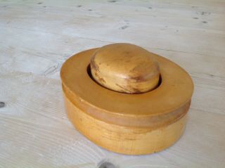 Antique Miniature Hat Block And Base,  Wooden Hat Making Block,  Salesman Sample