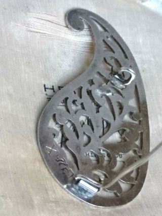 Antique Sterling Silver Nouveau Art & Crafts Organic Cut Out Leaf Swirl Brooch 6