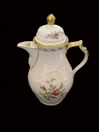 Antique Rosenthal Sanssouci Rose Ivory Gold Trim Coffee Pot