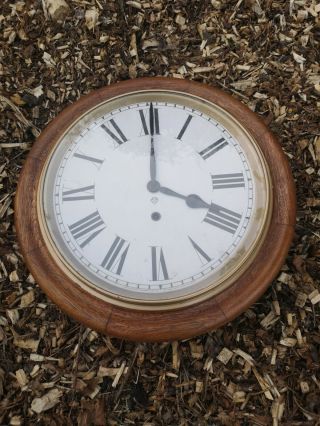 Large Antique Ansonia Railway School Country Kitchen Wall Clock