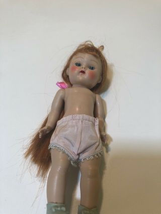 Vintage Vogue Ginny Doll Strawberry Blonde Light Red Long Hair Panties Shoes 5
