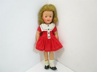 Vintage Ideal 12 Inch Shirley Temple St - 12 Doll In Red Dress,  Black Shoes,  Socks