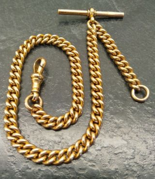 Antique All Rolled Gold / Gold Filled Albert Pocket Watch Chain By T,  H.