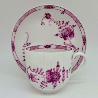 Antique 18th Century Meissen Marcolini Purple Sheaf Pattern Cup & Saucer C1790
