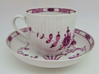 Antique 18th Century Meissen Marcolini Purple Sheaf Pattern Cup & Saucer c1790 3