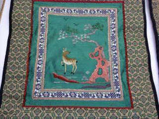 2 Vintage Colorful Chinese Silk Hand Embroidered Panels / Hanging Beijing China 2