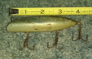 Vintage South Bend Bass Oreno Fishing Lure Early No Eye Model 973 Green Scale